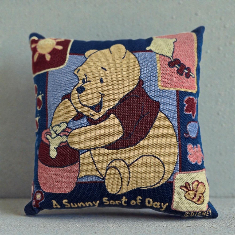 Disney Winnie the Pooh Bear Square‎ Pillow 13" x 13" No Tag Sunny Sort Of Day